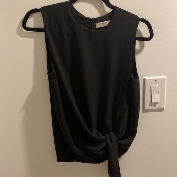 Babaton Hopkins Blouse - black sleeveless blouse with side tie detail - Picture 8 of 9